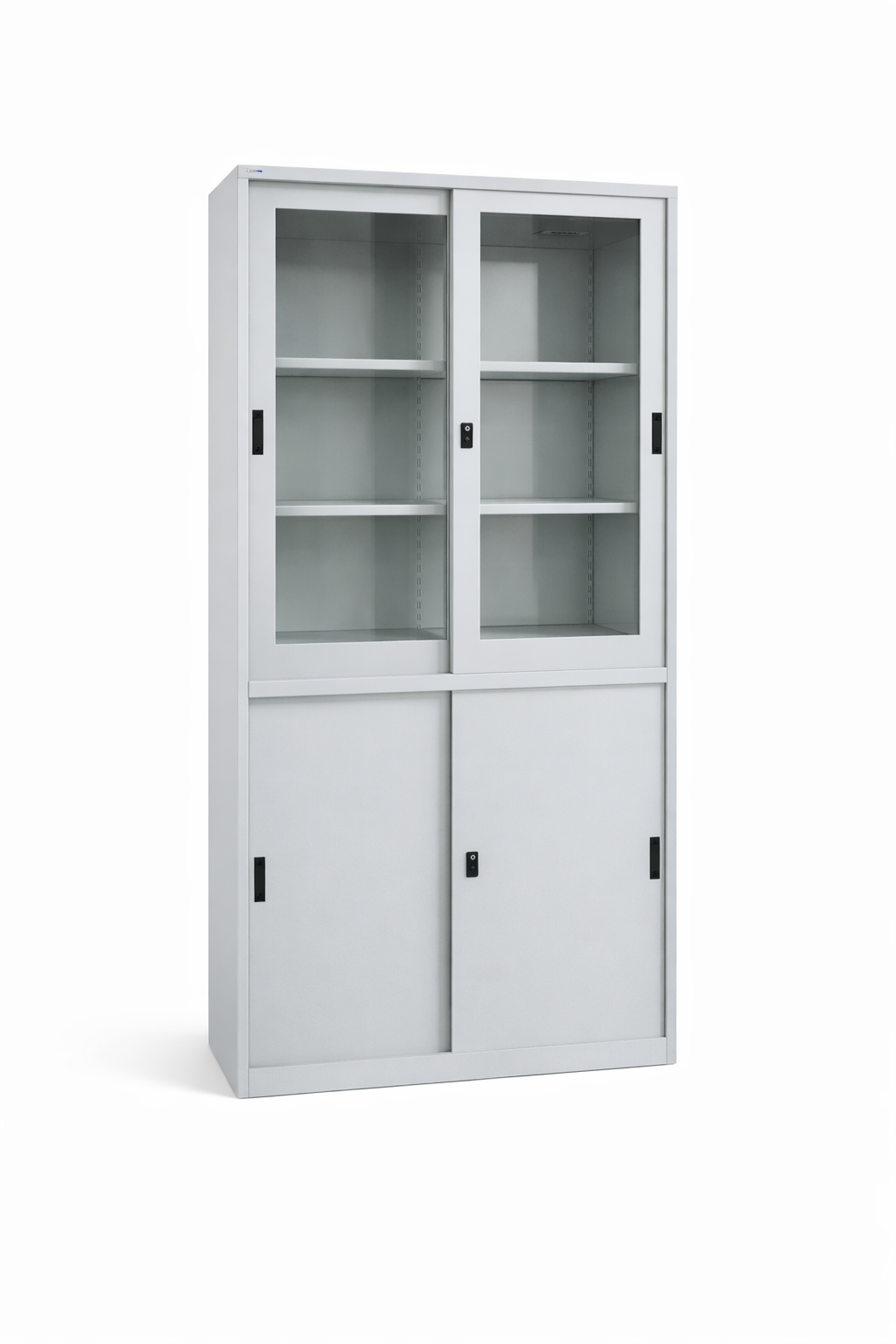 Metalni arhivski orman, klizna staklena vrata i metalna vrata, FHC-2S+KDV